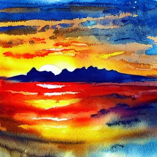 My Weekend Creative Project: Painting Watercolor Sunsets – Divine