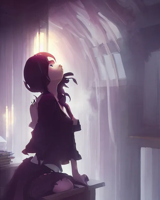 Prompt: goth smoking girl, full shot, atmospheric lighting, detailed face, by makoto shinkai, stanley artger m lau, wlop, rossdraws, james jean, andrei riabovitchev, marc simonetti, krenz c