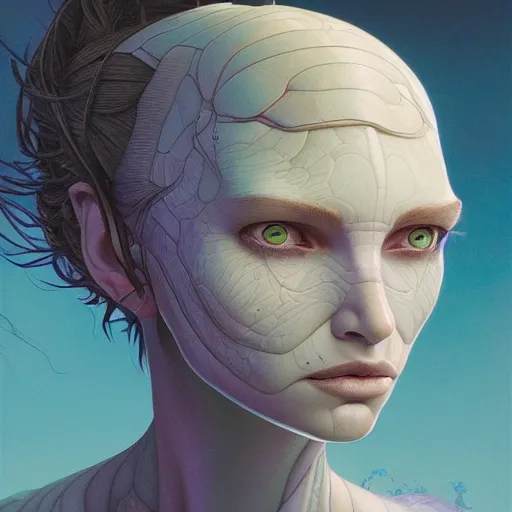 Image similar to pickle avatar portrait by gaston bussierre and charles vess and james jean and erik jones and rhads, inspired by ghost in the shell, beautiful fine face features, intricate high details, sharp, ultradetailed