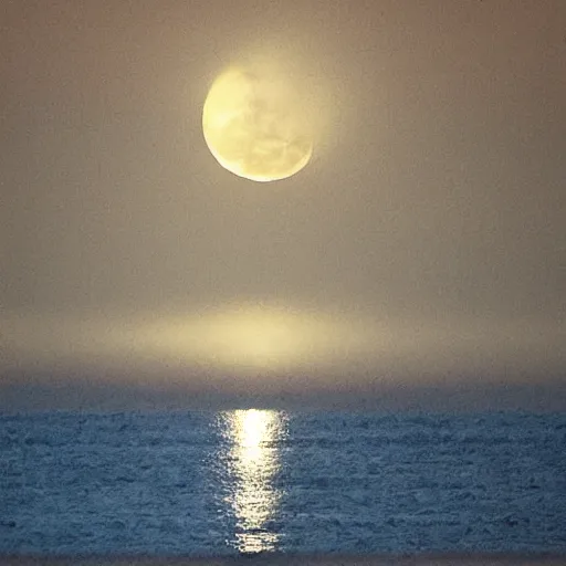 Image similar to the moon crashing into the sea