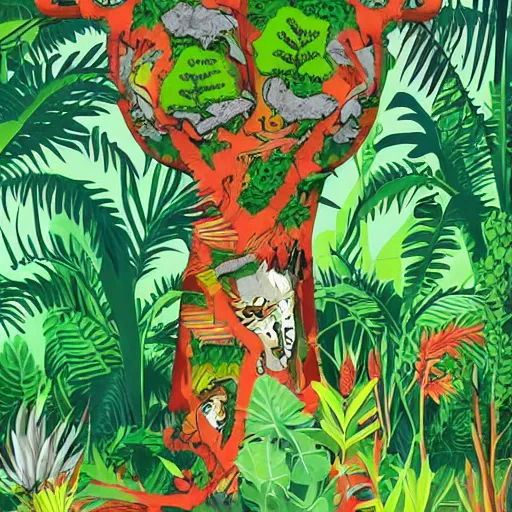 Image similar to a jungle in someones head, interpretive art