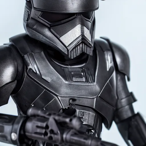 Prompt: a black armored stormtrooper, 8 k, cinematic lighting, shallow depth of field, raytracing,