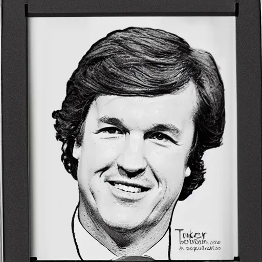 Image similar to Tucker Carlson draw on Etch-a-Sketch