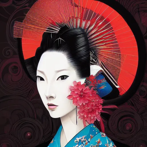 Image similar to a portrait of a geisha by android jones