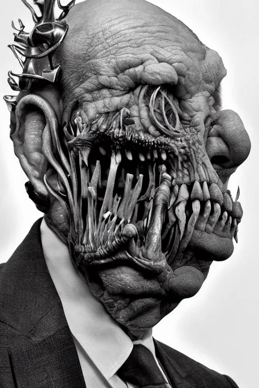 Image similar to !! rupert murdoch!! as a monster with many! eyes!, photorealistic, cinematic lighting, highly detailed, very intricate, by guillermo del toro and hr giger