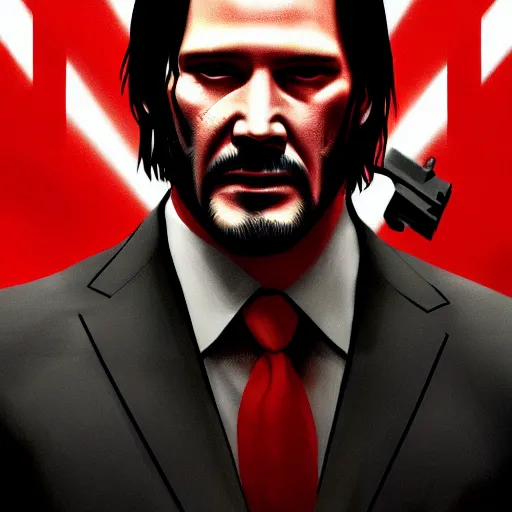 Image similar to john wick in the purge, artstation hall of fame gallery, editors choice, #1 digital painting of all time, most beautiful image ever created, emotionally evocative, greatest art ever made, lifetime achievement magnum opus masterpiece, the most amazing breathtaking image with the deepest message ever painted, a thing of beauty beyond imagination or words, 4k, highly detailed, cinematic lighting