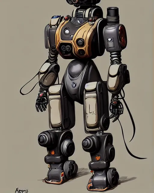 Image similar to pathfinder robot from apex legends character portrait, portrait, concept art, intricate details, highly detailed, vintage sci - fi