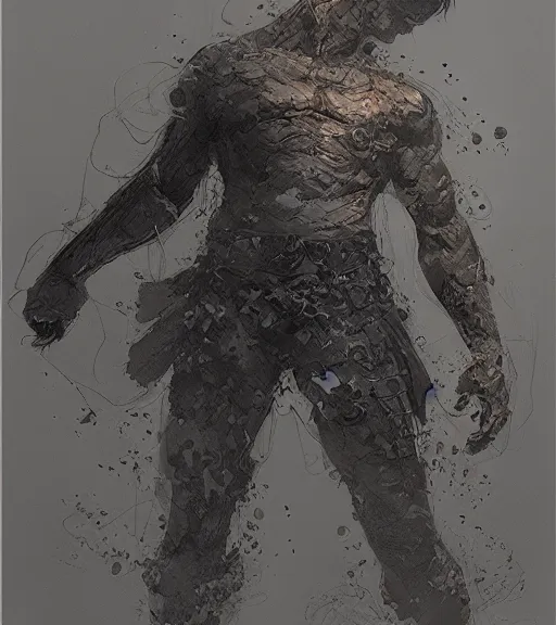 Image similar to bronze - skinned handsome boy, cartoon character, pen and ink, intricate line drawings, by craig mullins, ruan jia, kentaro miura, greg rutkowski, loundraw