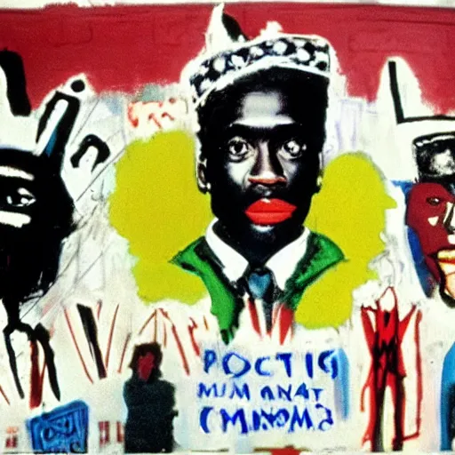 Image similar to film still from coming to america by basquiat