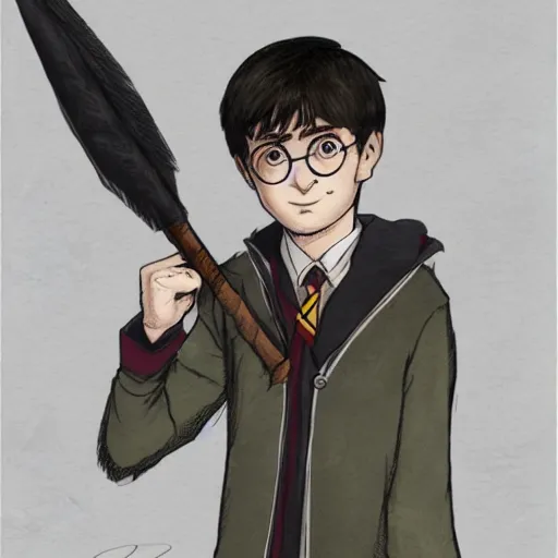 Image similar to a concept art of the son of Hermiona and Harry Potter