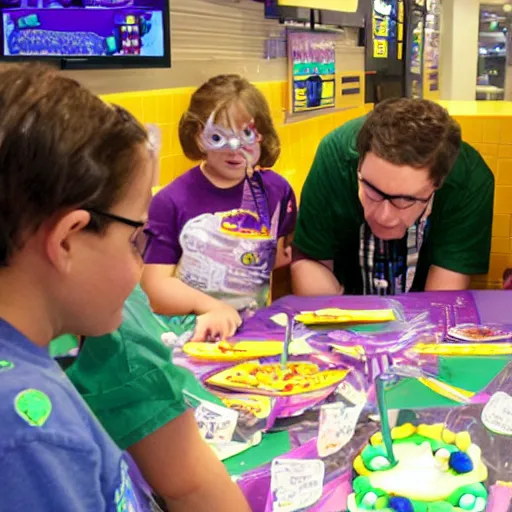 Image similar to half life scientist birthday party at chuck - e - cheese