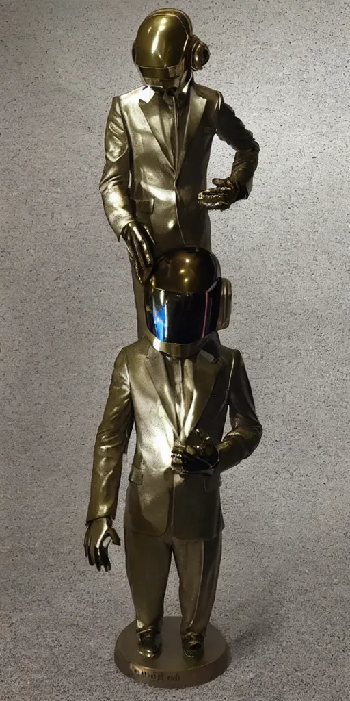 Image similar to Daft Punk statue, bronze