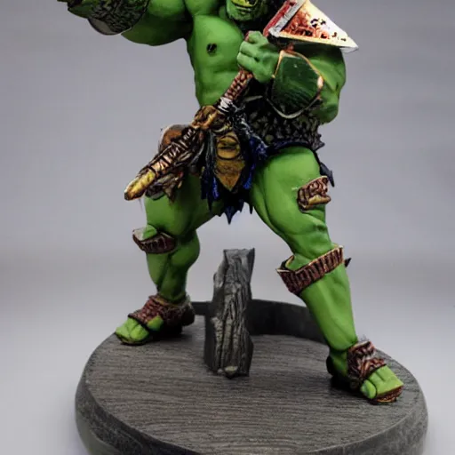 Image similar to warhammer fantasy orc wearing armor figurine