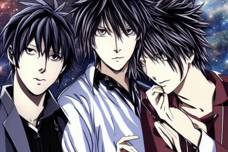 Prompt: two Anime Handsome Man,love,Death Note
