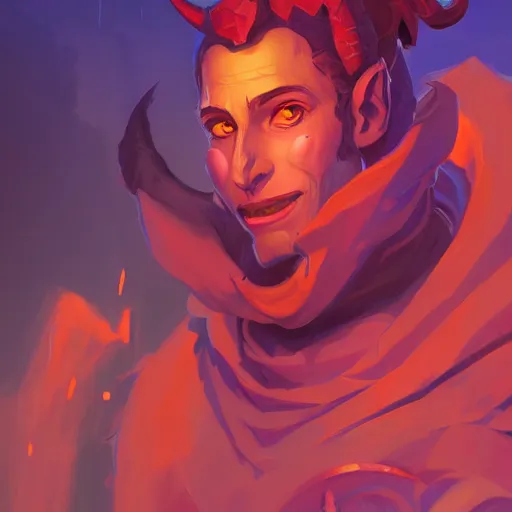 Image similar to handsome tiefling portrait, maya ali mage, gloomhaven, dynamic lighting, gaudy colors, octane render aesthetic, matte painting concept art, official fanart behance hd artstation by jesper ejsing, by rhads and makoto shinkai and lois van baarle and ilya kuvshinov and rossdraws