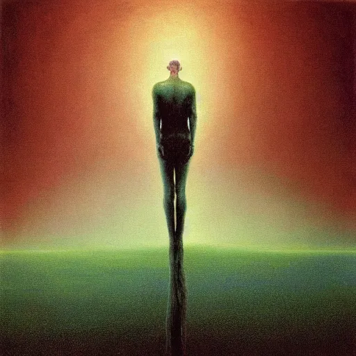 Image similar to mark zuckerberg as a zdzisław beksinski painting, epic,