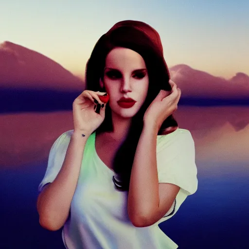 Image similar to Lana del rey album cover, photorealistic