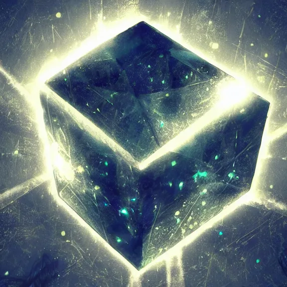 Image similar to mysterious glowing cube with strange markings etched onto its surface, hovering in midair., fantasy artwork, award winning, very very very very very very very very very very beautiful, studio lighting, trending on artstation.