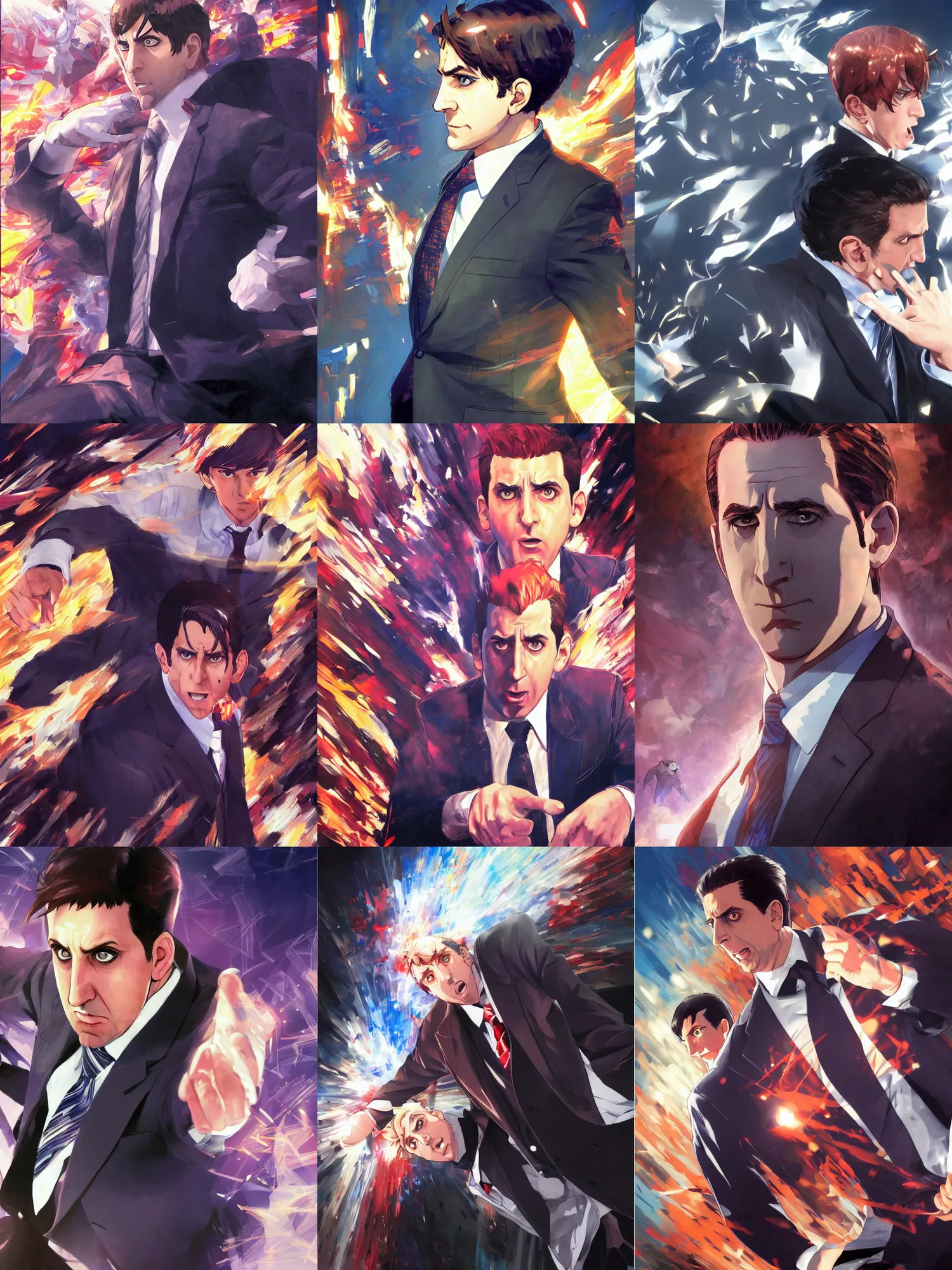 Prompt: a ultradetailed beautiful portrait of the moment when michael scott from the office have awoken his persona, dynamic lighting, cinematic lighting, dramatic lighting, oil panting, high resolution, 4 k, by shigenori soejima and masayoshi suto