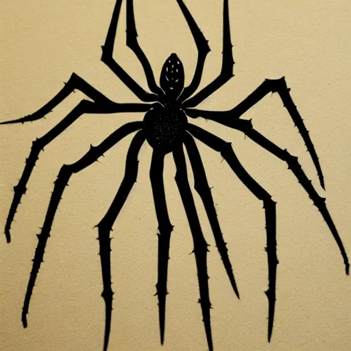 Image similar to spider, style of hydro74, woodblock