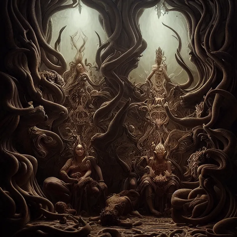 Image similar to epic professional digital art of insatiable gods, moderate atmospheric lighting, painted, intricate, detailed, foreboding, by leesha hannigan, wayne haag, reyna rochin, ignacio fernandez rios, mark ryden, iris van herpen, epic, stunning, gorgeous, much wow, cinematic, masterpiece.