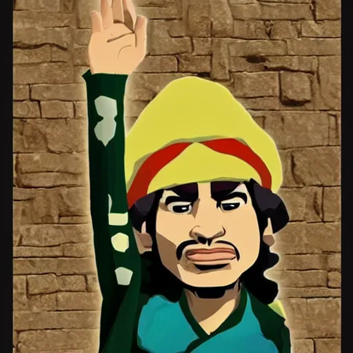 Prompt: Muammar Gaddafi!! in The Legend of Zelda! The Wind Waker