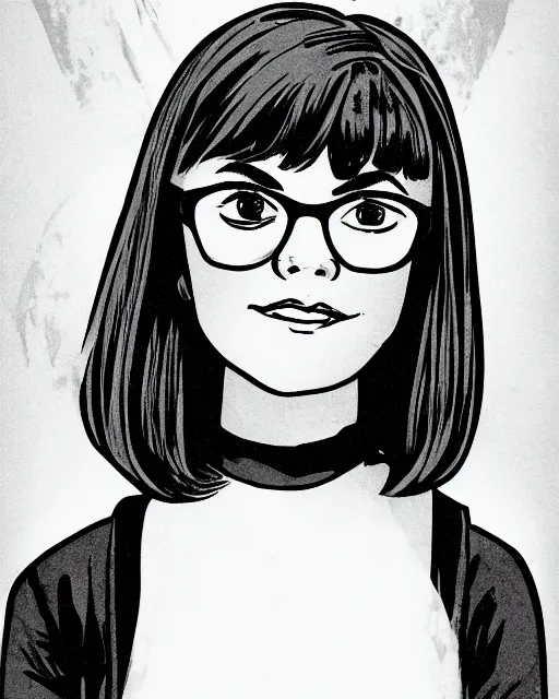 Prompt: a portrait of Velma Dinkley in the style of dungeons and dragons