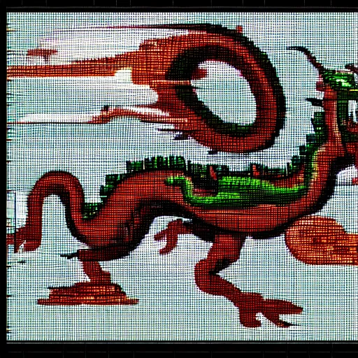 Prompt: a 1 6 - bit sprite of a chinese dragon