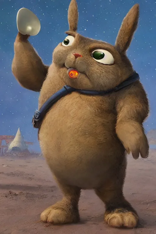 Image similar to cute adorable pixar inspired big chungus, hyper realistic, fantasy art, in the style of chris foss and alan lee, intricate, hyper detailed, smooth