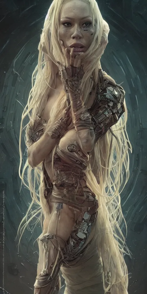 Image similar to portrait of Jenna Jameson as a character in star Wars movie, looking at camera, intricate, dystopian, sci-fi, extremely detailed, octane render, digital painting, concept art, smooth, sharp focus, illustration, incredible art by artgerm and greg rutkowski and alphonse mucha and simon stalenhag