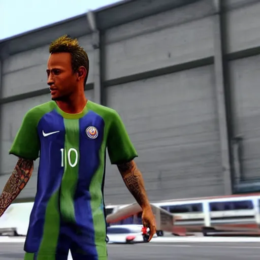 Image similar to character screenshot of neymar in grand theft auto, gta v