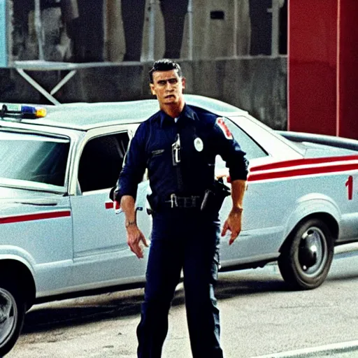 Image similar to movie still of cristiano ronaldo as a police officer in the movie Heat (1995), cinematic, dante spinotti,