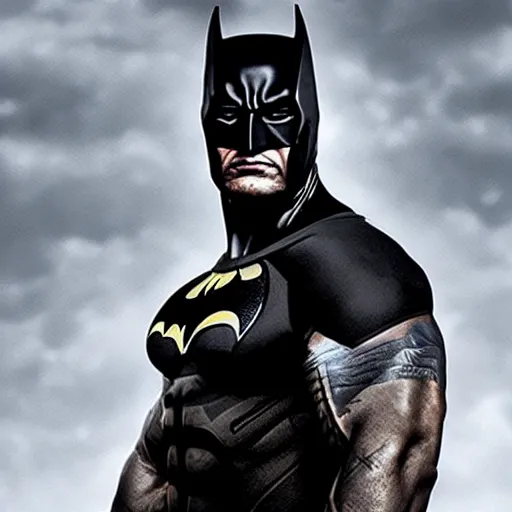 Image similar to portrait of Dwayne Johnson as Batman