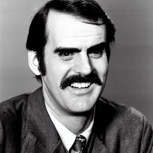 Prompt: a still of the young john cleese