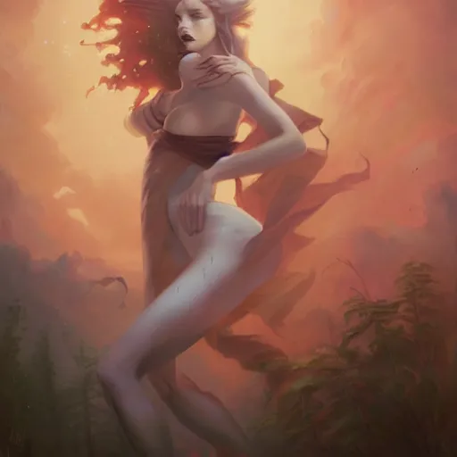 Prompt: photo of young woman by peter mohrbacher