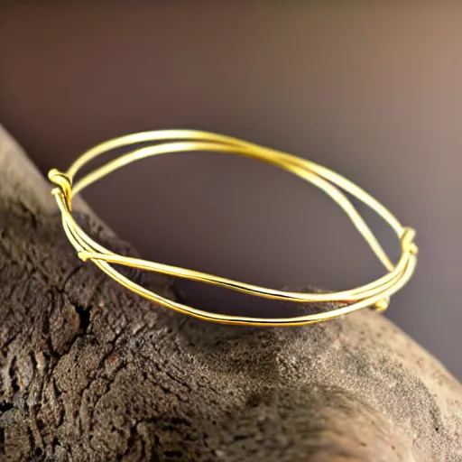 Image similar to arcaic Primitive Gold Bangle, 14K Gold Wire, Single Center sinister gem, Shungite Bangle, Mineral and Gold Jewelry, Product Photography