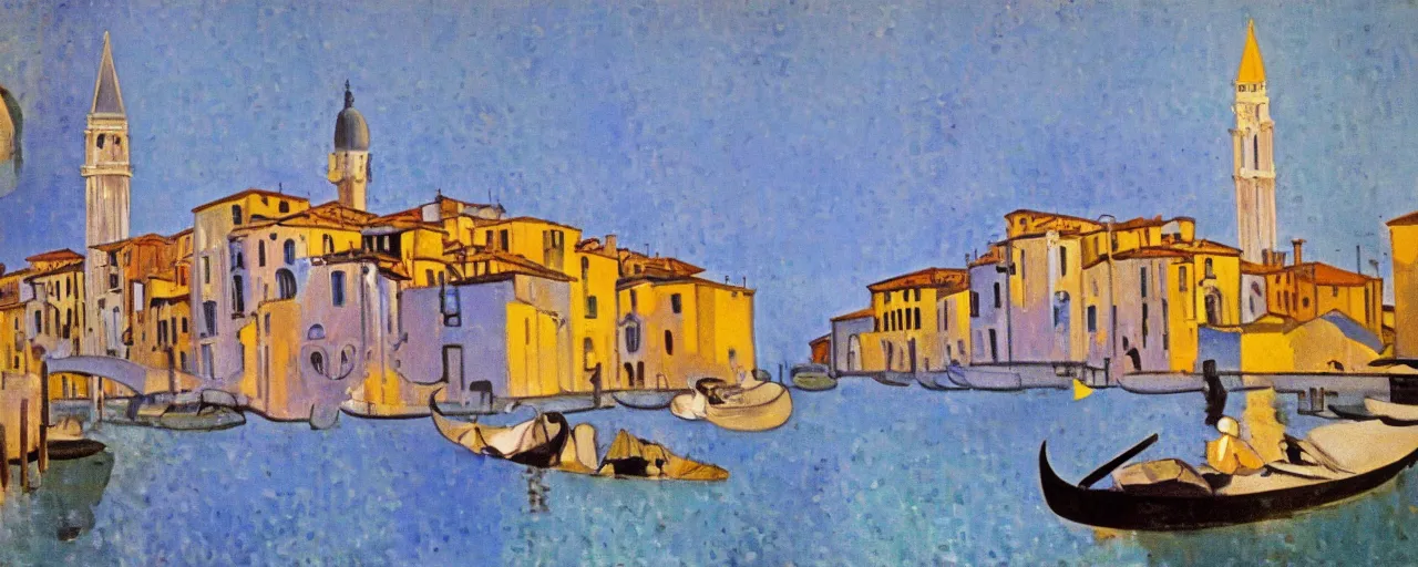 Prompt: georges braque painting mix of venice