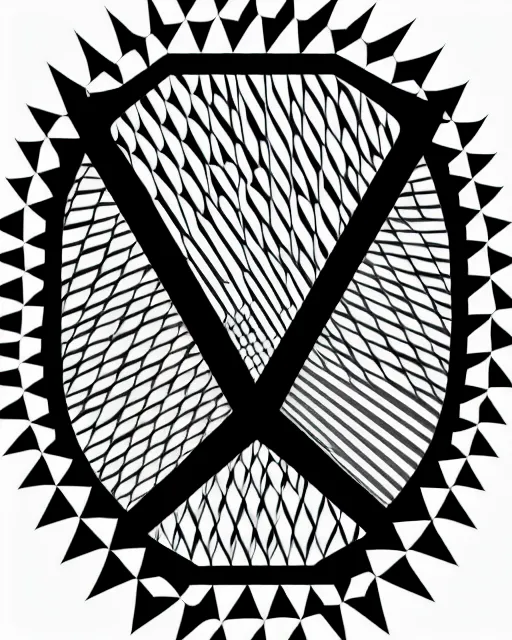 Prompt: triangle inside circle, digital art, very sharp, symmetry 2 d, vector, black and white, basic shapes