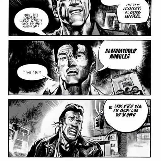 Image similar to arnold schwarzenegger in chainsaw man ( manga )