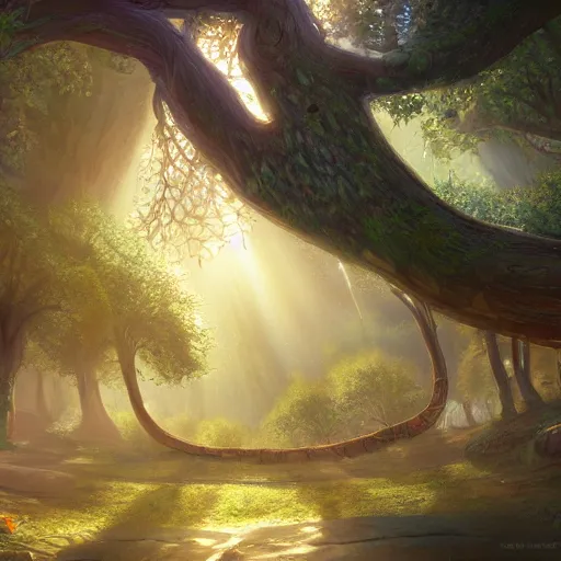 a fantasy city within the giant branches of yggdrasil, | Stable ...