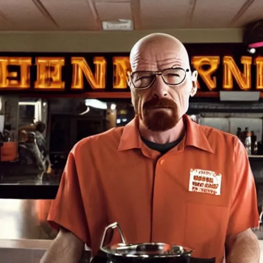 Image similar to Walter White as a hooters waitress