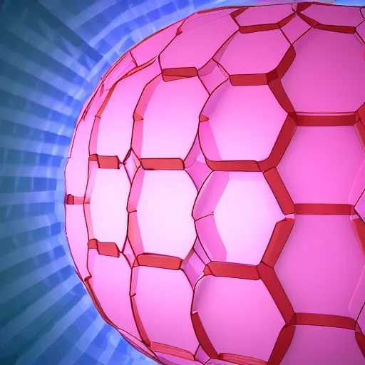 Image similar to hexacedron in the sphere, 3 d, cgi, pinkshift rader, pink elements, wallpaper style