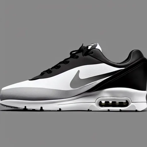 Image similar to a studio photoshoot of A Nike air max sneaker designed by Dieter Rams, Fear or God, realistic, color film photography by Tlyer Mitchell, 35 mm, graflex