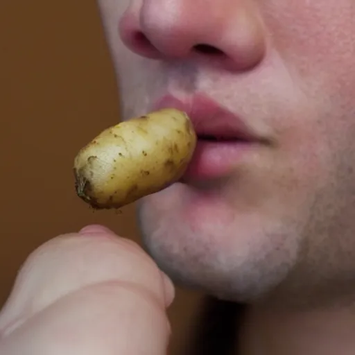 Prompt: a potato smoking cigarettes