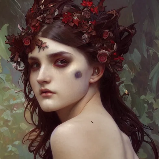 Image similar to beautiful zombie girl, intricate, art by artgerm and greg rutkowski and alphonse mucha and william - adolphe bouguereau, high detailed, 4 k,