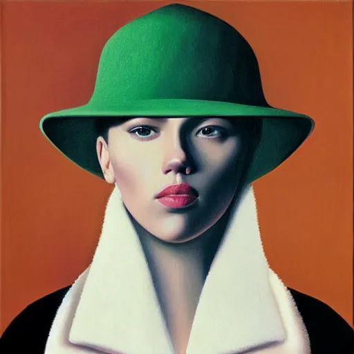 Prompt: “Scarlett Johansson portrait, Rene Magritte”