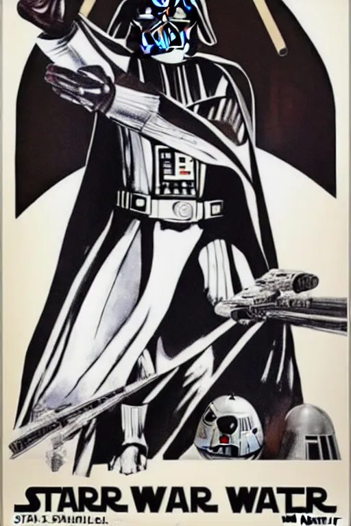 Image similar to star wars propaganda poster for darth vader