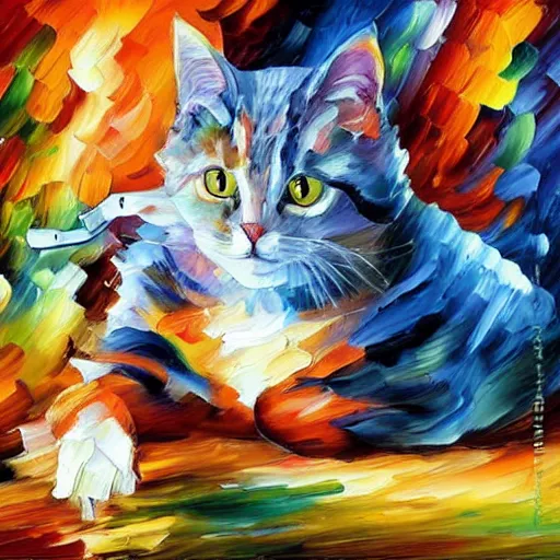 Prompt: painting of a cat as a surgeon doctor by Leonid Afremov