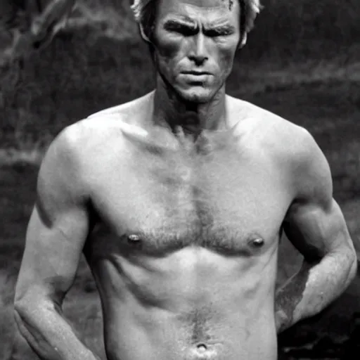 Image similar to Clint Eastwood as Greek god