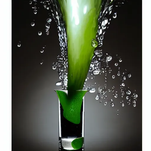 Image similar to a water drop falling in a vase filled with water that spills